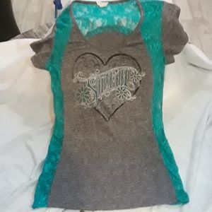 Sinful lace side tshirt